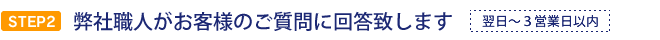 弊社職人がお客様のご質問に回答致します